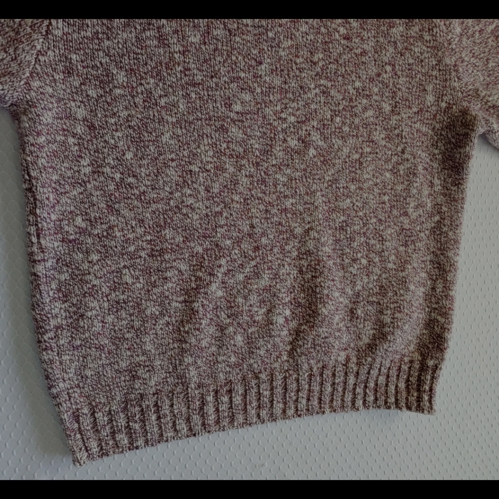Land's End Purple Marled V Neck Sweater - Picture 9 of 12